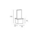 Coiffeuse centrale ANDREA - coiffeuse 2 places dimensions