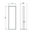 TWICE Coiffeuse Centrale 1 miroir et 1 image remplaçable - Dimensions - Malys Equipements