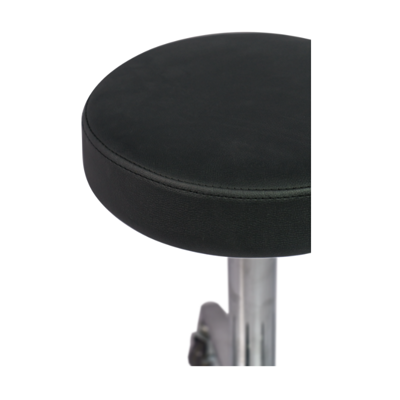 ESSENTIEL Tabouret Noir - Zoom sur l'assise noire - Mobilier coiffure - meuble coiffure - Malys Equipements