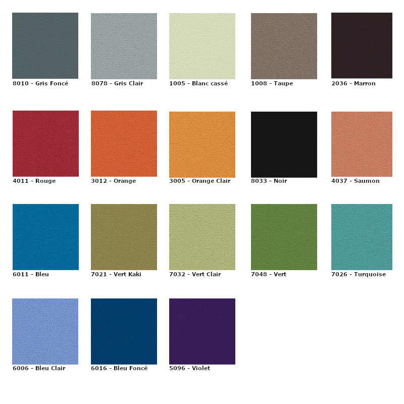 MIA Place d'attente - nuancier - Malys Equipements