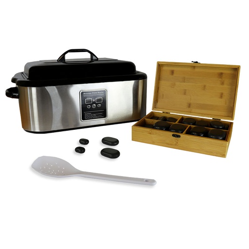 Kit 64 varma massagestenar och 18L-enhet